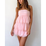 Women's New Breast-Wearing Dress Women's Summer Babes Short Cake Ponbo Skirt HZ0628