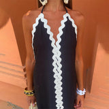 Women's Summer Hanging Neck-Loose Sexy Dress Simple Fashion Bump Dress