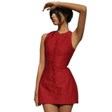 Summer 2025 New Sleeveless Skirt Temperament Vest Base Dress DJPT