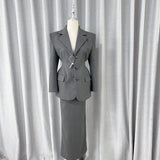 Sanguan Temperament Fashionable Gray Blazer Half-Dress Three-Piece Set 2024 New