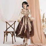 Design Fan Butterfly Chinese Style Improvement Han Element Women's Coat Sling Skirt Suit 8898