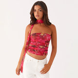 Women's Summer New Color-Collision Printing Sleeveless Body Repair Waistcoat DJPT