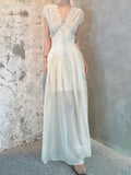 Beautiful Dress French Temperament High-End Feeling Super Good-Looking Niche Do Not Hit The Waist White Lace Dress