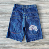Vintage Loose Denim Shorts Men Harajuku Punk High-Waisted Denim Shorts Men's Loose Tide DJPT