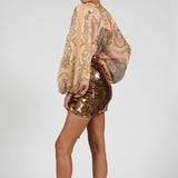 Women's Dress Gold Lily Tregular Short Skirt Babes Skirt