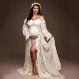 Under The Fork Pregnant Woman Photo Skirt Photo Dress Drag On The Ground Sub-Body Set 1252 Maternity