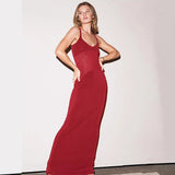 Women Decorate Waistcoat Shoulder Strap Curved Mesh Spliced Fishtail Dress DJPT