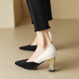 Large-Size Shoes Small Fragrant Wind Sharp High Heels New Women's Shoes Light Color Fashion Single Shoes High Quality Shoes