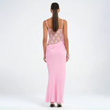 Women's Sling Lace Tight Dress Spliced Fall Fishtail Dress DJPT