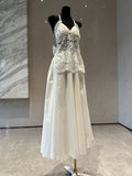 Retro Lace High-End Morning Robe Engagement Dress Hanging Neck Hollow Embroidery With Dress