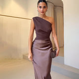 2025 New Solid-Colored Sleeveless Backpack Hip Casual Dress