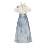 Design Wisto Yunchuan Chinese Style Improvement Han Elements Women's Blouse Half Dress Set 9204