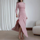 Women's Clothing Autumn 2024 New Fashion Sexy Slim Slim Open Skirt Hottie Dress