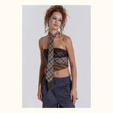 London Hottie Sexy Side-To-Shoulder Print Wrap-Up Zipper Collared Collared Woman DJPT