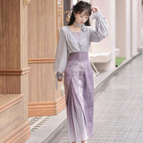 Design Grape Manor Chinese Style Women's Clothing Element Half Dress Set 8818