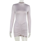 Autumn 2025 New Temperament Hottie Slender Perspective Small High-Neck Dress Woman DJPT