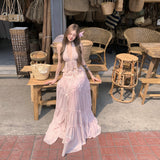 Vacation Wear Design Atmosphere Folded Neck Vest Half-Dress Suit
