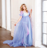 Mesh Pregnant Women Take Pictures Of The Long Dress Medium Long Draw And Drag Skirt 1204 Maternity