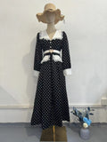 Summer New Lace Doll Collar Body-Point Printing Dress