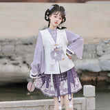 Velvet Rabbit Hanfu Female Chinese Style Improvement Han Element Blouse Vest Tat Dress Dress Suit 8971