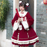 Year Lolita Women Sling Skirt Draped Daily Cute Lolita Sweet Dress 6985