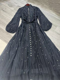 Early Spring Luxury Diamond Collar Lantern Sleeve Single Buckle Temperament Dress Dress Dress
