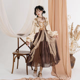 Design Fan Butterfly Chinese Style Improvement Han Element Women's Coat Sling Skirt Suit 8898