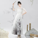 Ink And Cold River Hanfu Women's Chinese Style Improvement Han Element Top Dress Set 9033