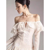 Natai Shoulder Small Design Embroidery Heavy Industry Ribbon Exquisite Thin Dress