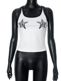 Decoration Body Zebra-Print Star-Colly Threaded Vest Top DJPT