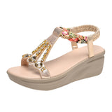 And Water Drill Sandals Women Wear In The Summer 2025 New Comfortable Loose With Flat Bottom Fashion Large Size Women's Shoes 41 High Quality Shoes