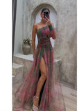 Women's Explosive Flower Slant Shoulders Big Smash Flower High-End Dress HZ0628