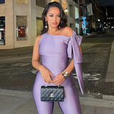 One-Shoulder Bow Strap With Body-Body Trousers 2025 Hottie Fashion Women's Clothing DJPT