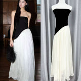 New Zhao Sanguan Small Design Feeling Bra Splicing Dress Dress Woman