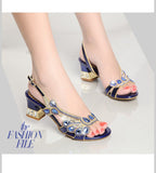 New Flat-Soled Sandals Women Wear High Heels Golden Water Drill Bohemian Diamond Beach Women's Shoes Coarse High Quality Shoes