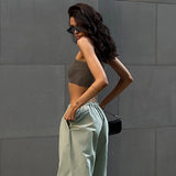 Rope Girded Casual Workwear Trousers Women Street Fashion Trend Women's Simple Loose Trousers DJPT