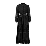 Temperament Bohemian Embroidery Design 2025 New Tonic Design Single-Drip Buckle Dress Woman