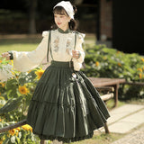 Design Sunflowers About Hanfu Women Chinese Style To Improve The Daily Chinese Elements Two-Piece Set 8469