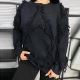 Women's Autumn And Winter New Tuk-Song Hollow Design Loose Sweater DJPT