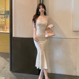 Dress Dress Summer Women's Sexy Temperament Long Shoulder Fishtail Repair Corset Dress