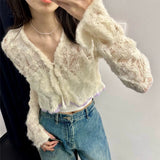 Early Autumn New Design Purple Knitted V-Neck Sweater Cardigan