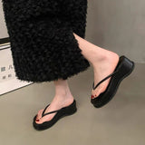 Base Simple Foot Flip-Flop Women 2025 Summer New Fluorescent Green Sandals Wearing Stylish Beach Slippers DJPT