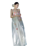 Suspension Dress Women's Summer 2024 New Small Design Sensational Tea-Smited Long Dress