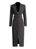 Temperament Catwalk 2025 Spring New V-Neck Long-Banded Belt With Small Suit Jacket Women's Clothing