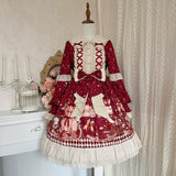 Design Sweet Bear Gift House Long Sleeve OP Dress Cape Cute Lolita Sweet Dress 6326