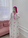 Eastern Muslims 2024 Spring Gentle Wind Small Fresh Flowers Design Long Dress