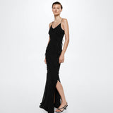 Dress With Long Back Dress Open Fork Sexy Body Sling Skirt Chiffon Side Dress