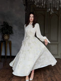 Spring Elegant Noble Long Sleeves Dynamic Romantic Temperament Hot Dress Dress Dress Woman
