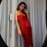 Autumn 2025 New Long Dress Temperament Sexy Body-Bossed Fish Bone Velvet Dress Dress DJPT