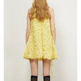 New Romantic Sweet Flowers With Hanging Neck Skirt Girl Temperament A-Character Dress